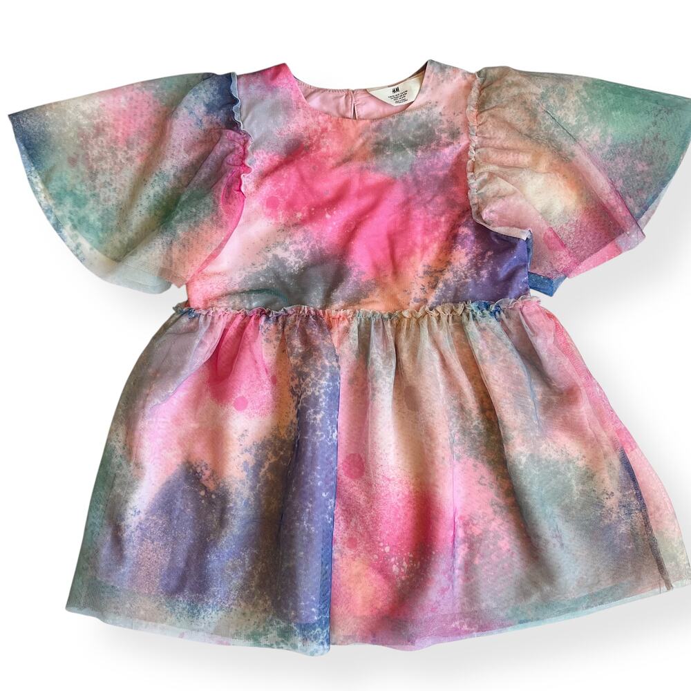 H&M Pink Tie-Dyed Tulle Dress